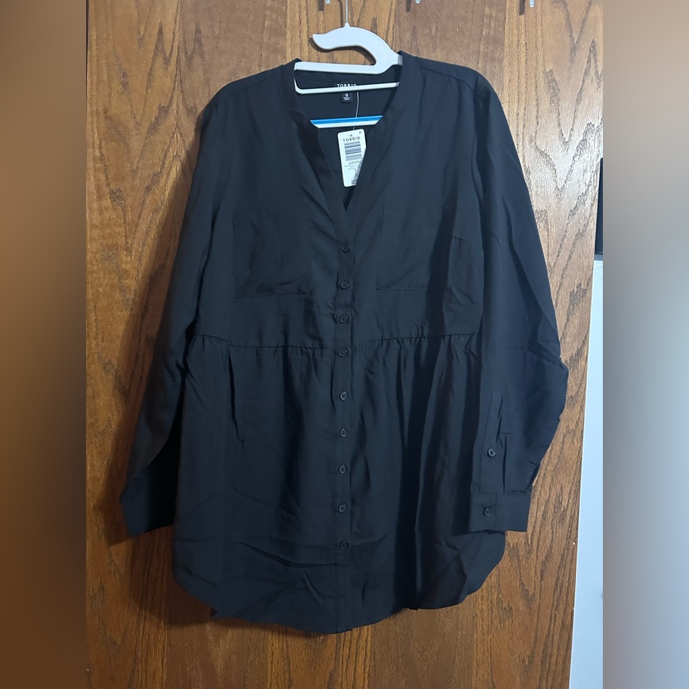 Torrid 0X Emma Babydoll Tunic black NWT - Picture 4 of 5
